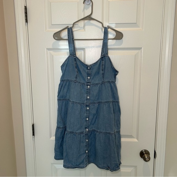 Levi’s Joni Cotton Tiered Chambray Denim Mini Dress - Picture 3 of 9